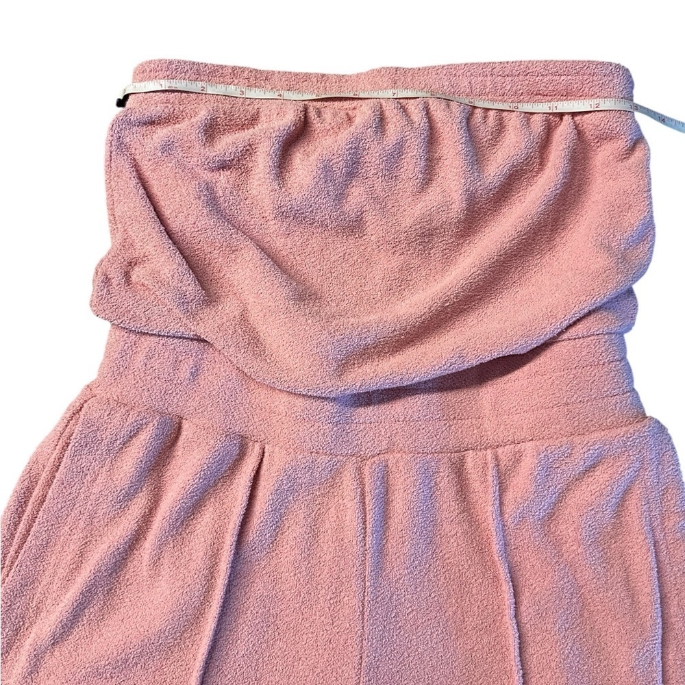 Out From Under Urban Outfitters Pink Strapless Soft Jumpsuit Wide-Leg Size Small - Picture 6 of 15